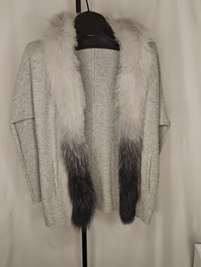 Ombre Fox Fur Cashmere Cardigan